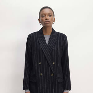 Everlane Women's ReWool® Double-Breasted Blazer in Navy/Bone White, Size 00
